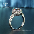 Cost-effective elegant round cut diamond  ring women jewelry with CVD CZ Moissanite